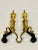 Metal Set of 2 Antique Brass Fireplace Andirons by Bennett For Sale - Image 7 of 7