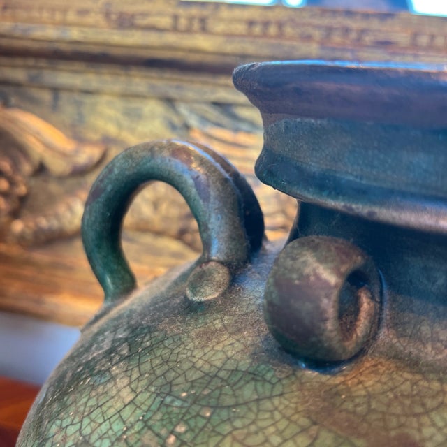 1970s Italian Green Ceramic Vase For Sale - Image 10 of 13