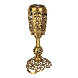 Antique Indian Brass Chamberstick For Sale