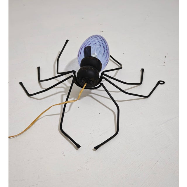 Mid-Century Modern Wall Lamp in Metal and Murano Glass Depicting a Spider, Italy, 1950s For Sale - Image 15 of 17