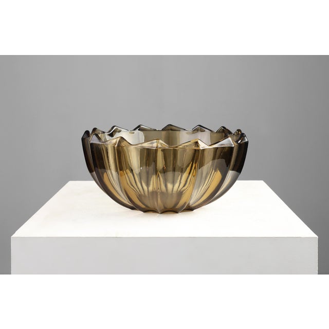 1920s Art Deco Bowl in Glass and Wrought Iron, Belgium, 1920s For Sale - Image 5 of 14