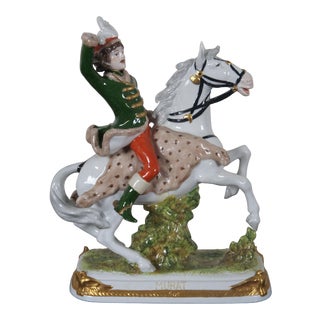 Late 19th Century Antique Kister Porcelain Joachim Murat French Revolution Figurine Statue For Sale