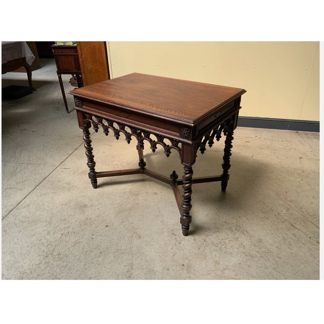 Antique Neo-Gothic Coffee Table, 1880 For Sale - Image 4 of 11