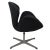 Modernist swan type chair. Early 21st C with charcoal flannel upholstery and a metal alloy star base. Great looking and...