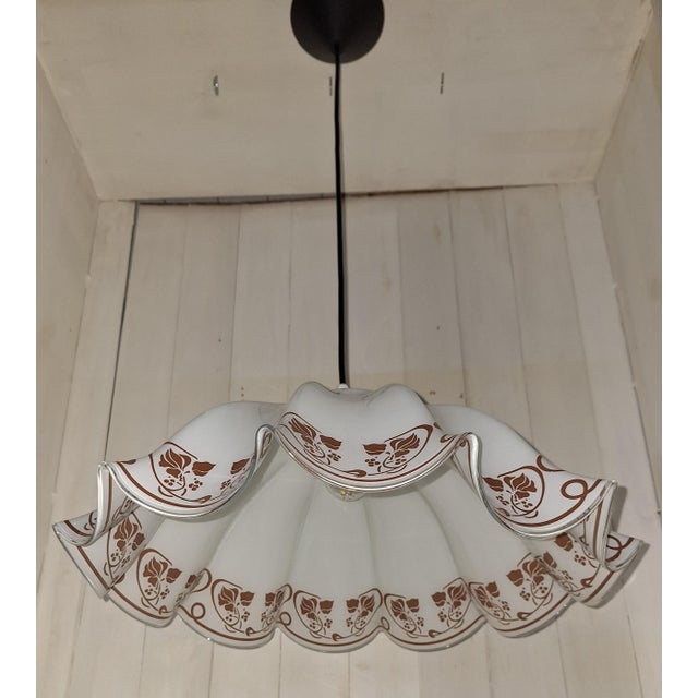 Vintage Ceiling Lamp with Glass Shade, 1980s For Sale - Image 6 of 7