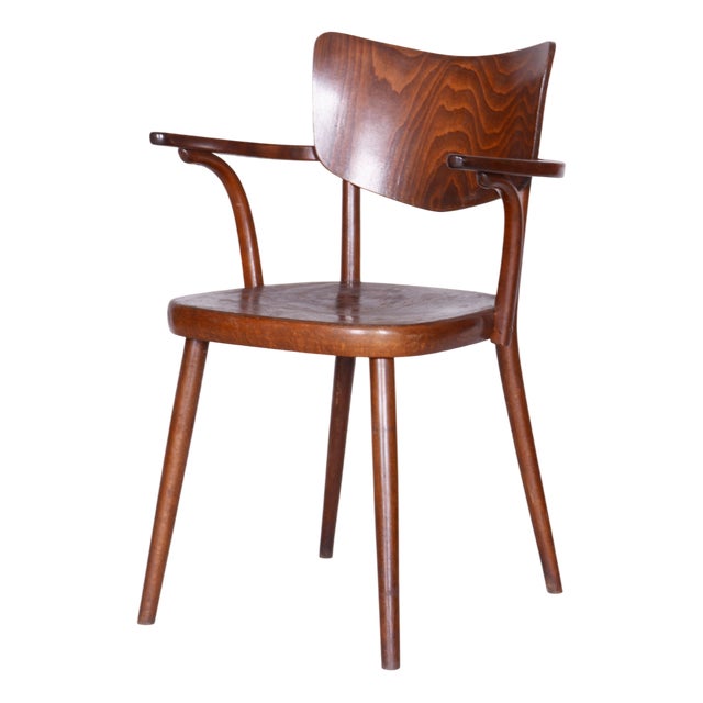 Vintage Art Deco Beech Chair from Ton, 1940s For Sale