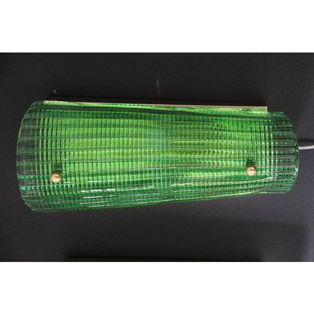 2000 - 2009 Emerald Green Murano Glass Wall Sconces in the style of Mazzega, Italy, ,2000s, Set of 2 For Sale - Image 5 of 14