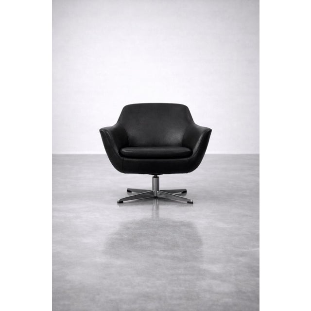 Mid-Century Scandinavian Modern Black Swivel Chairs, 1970s, Set of 2 For Sale - Image 15 of 18