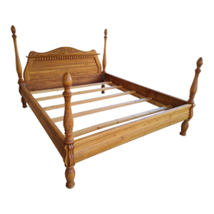Vintage Oakwood Interiors Traditional Solid Oak Cannonball Four Poster Bed
