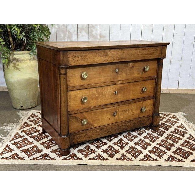 19th Century Empire Cherry Wood Chest of Drawers For Sale - Image 10 of 18