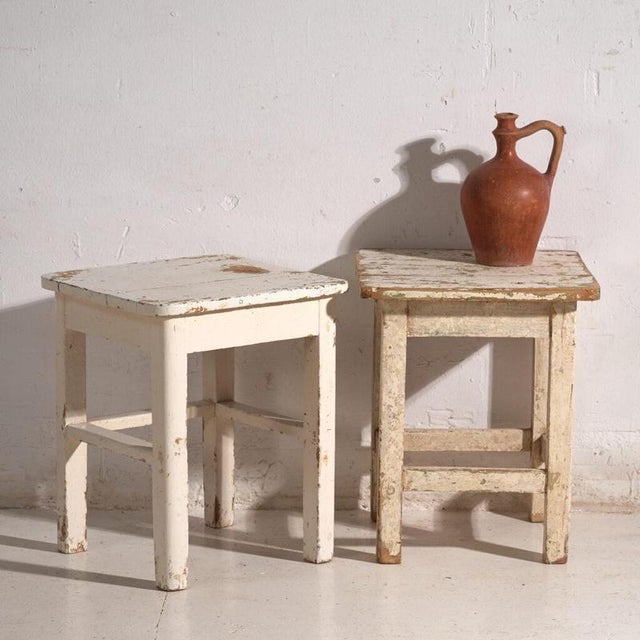 Bedside Tables in Pine Wood, Central Europe, 1940, Set of 2 For Sale - Image 3 of 3