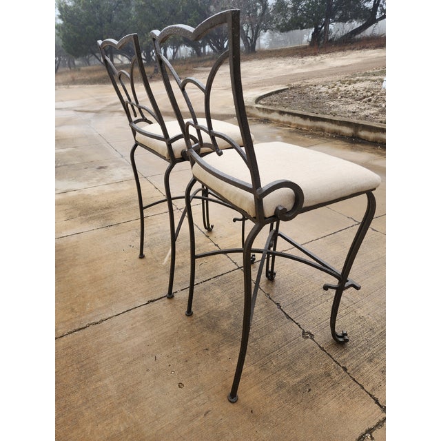 Pair of Iron Bar Stools For Sale In San Antonio - Image 6 of 9