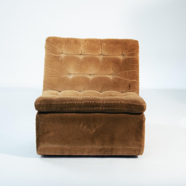Brown Brown Corduroy Modular Lounge Chairs by DUX, Sweden, 1970s, Set of 2 For Sale - Image 8 of 18