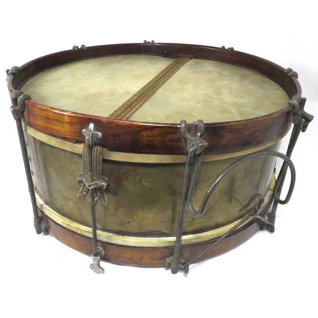 Antique Brass & Rosewood Parade Marching Snare Drum Chairish