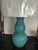 Art Nouveau The Natural Light Company Aqua Dimpled Glaze Ceramic Base Table Light #5685 For Sale - Image 3 of 10