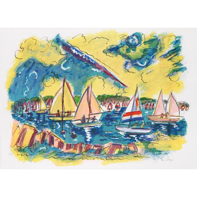 Wayne Ensrud, Afternoon Sails, Lithograph For Sale