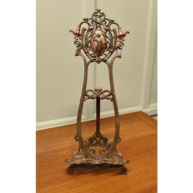 French Art Nouveau Table Easel or Book Rest This is a very attractive piece it is made in iron and has decorative detail...