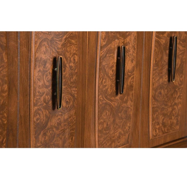 Brown Mid-Century Burlwood Tallboy Dresser Lenoir Furniture For Sale - Image 8 of 8