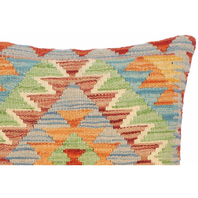 Transitional Rustic Turkish Darcel Hand Woven Kilim Throw Pillow For Sale - Image 3 of 4