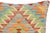 Transitional Rustic Turkish Darcel Hand Woven Kilim Throw Pillow For Sale - Image 3 of 4