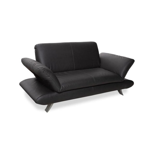 Gavin 117 Leather Two-Seater Rossini Sofa in Black Anthracite with Manual Function from Koinor For Sale - Image 4 of 13