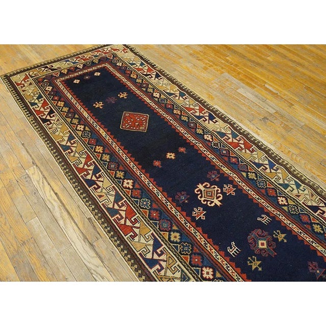 19th Century Caucasian Talish Runner Carpet ( 3'4" x 10"10" - 102 x 330 ) For Sale - Image 11 of 12