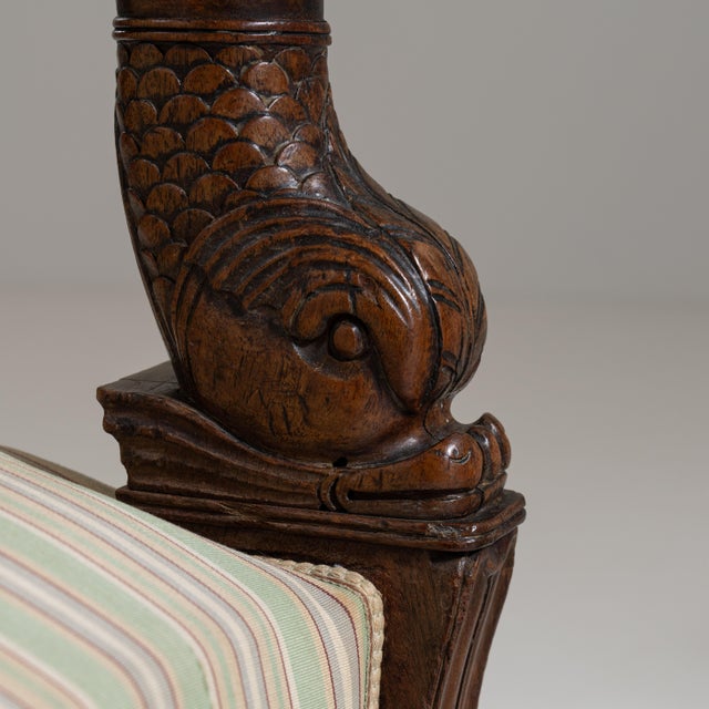 Pair of 19th Century French Chestnut Brown Empire Upholstered Armchairs For Sale - Image 14 of 15