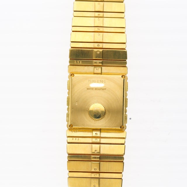 Champagne Vintage Piaget Polo 7131 C 701 18k Gold Integral Bracelet Watch For Sale - Image 8 of 14