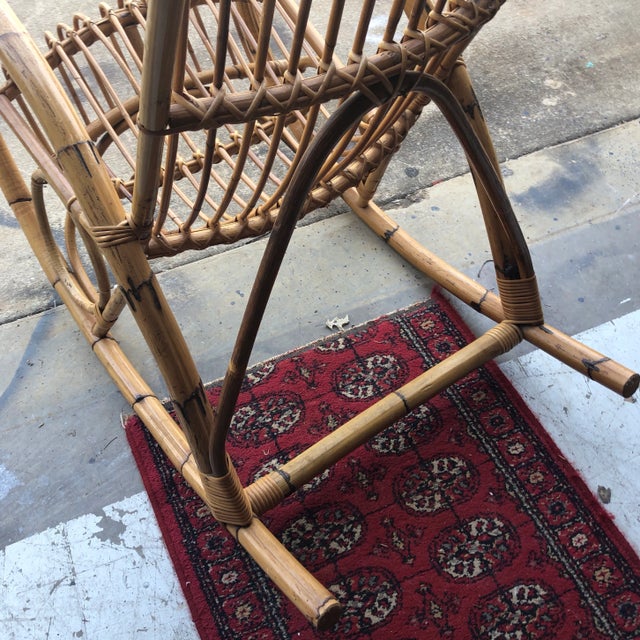 1970s Franco Albini Bamboo Rocking Chair For Sale In Atlanta - Image 6 of 9