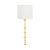 Contemporary Matthew Izzo Home - Blake Gold Leaf Flush Iron Wall Sconce With White Shade For Sale - Image 3 of 5