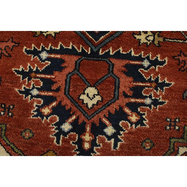 2020s Heriz Rug 8′ X 10′ Rust Wool Tribal Hand-Knotted Oriental Carpet For Sale - Image 5 of 15