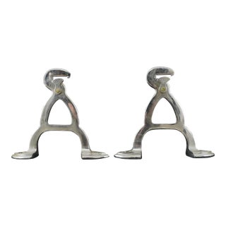 Pair of Vintage Kason Butcher Rack Tracking Hook Brackets For Sale
