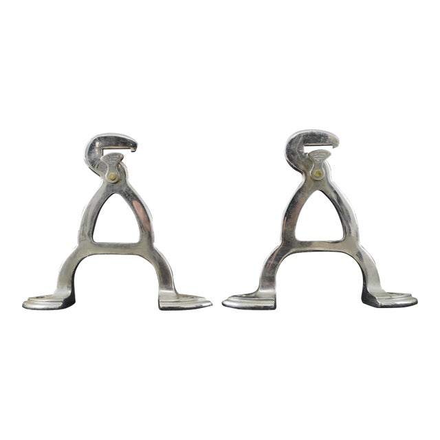 Pair of Vintage Kason Butcher Rack Tracking Hook Brackets For Sale