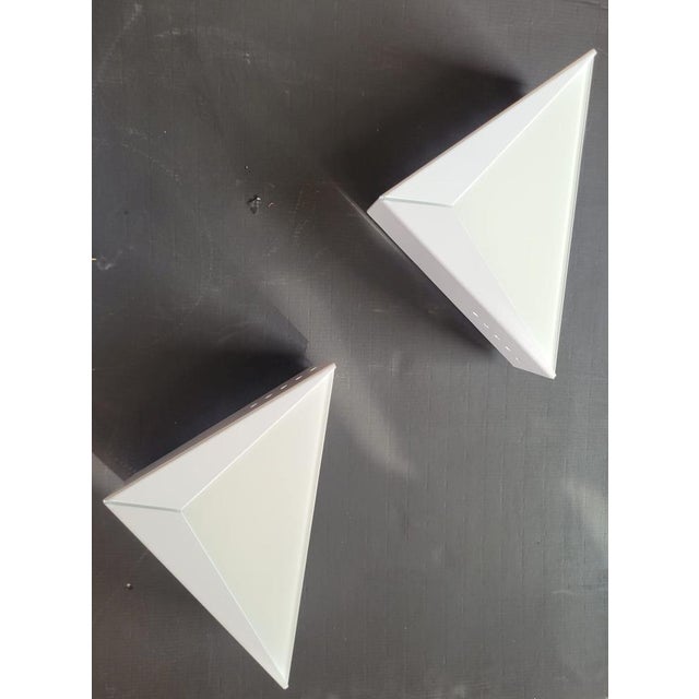 Palm Wall Lights in White Glass and Metal from Stilnovo, 1960s, Set of 2 For Sale - Image 12 of 15