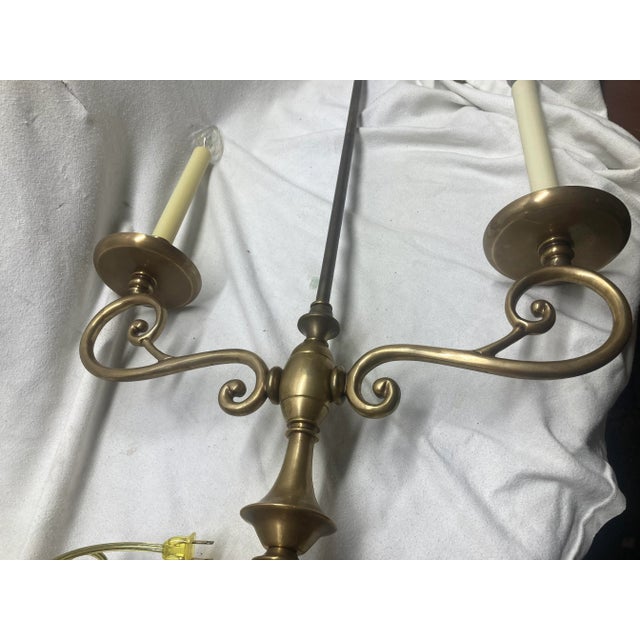 2000 - 2009 Contemporary Chapman Two Candle Pewter Table Lamp For Sale - Image 5 of 10