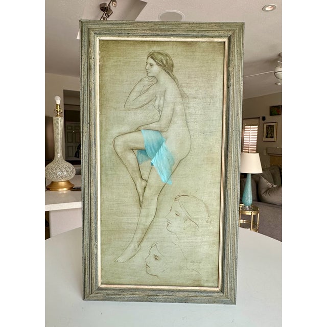 Mid-Century Modern Betty Jo Frost (1930-2011) Oil Painting Female Nude, Framed For Sale - Image 3 of 17