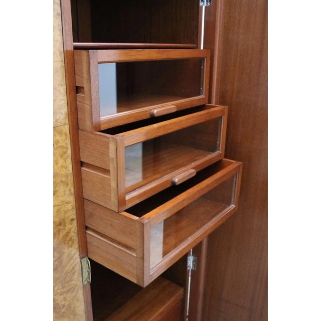 English Art Deco Blonde Walnut Wardrobe, 1930 For Sale - Image 9 of 14