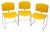 Set of 6 stackable chairs by Max Stacker for Steelcase Strafor. Saffron yellow. Chrome base. Seat height: 44 cm. Stackable...
