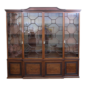 Antique Georgian Mahogany Breakfront Library Bookcase