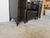 Vintage Chinoiserie Black Lacquered Bamboo Vanity Dressing Table With Mirror, Side Cabinets & Wicker Bench For Sale - Image 15 of 17