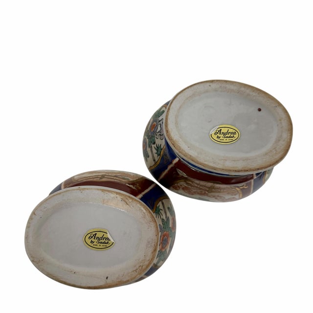 Ceramic Andrea by Sadek Imari Vase -a Pair For Sale - Image 7 of 8