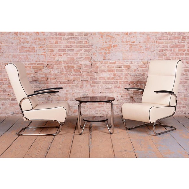 Bauhaus FN24 Armchairs in Leather attributed to Mücke-Melder, Czech, 1930s, Set of 2 For Sale - Image 15 of 18