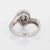 Early 21st Century Emerald Diamond Ring Estate 14k White Gold Pear Halo Sz 7 Fine Jewellery For Sale - Image 5 of 7