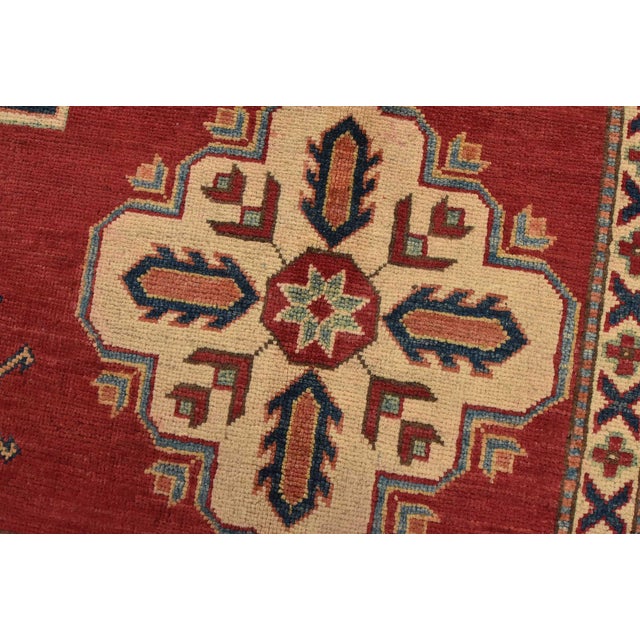 2020s Kazak Rug 10’6” X 14’7” Red Wool Tribal Hand-Knotted Oriental Carpet For Sale - Image 5 of 15