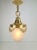 Vintage French Brass Ceiling Lamp with Sanded Glass Shade, 1950s For Sale - Image 6 of 13