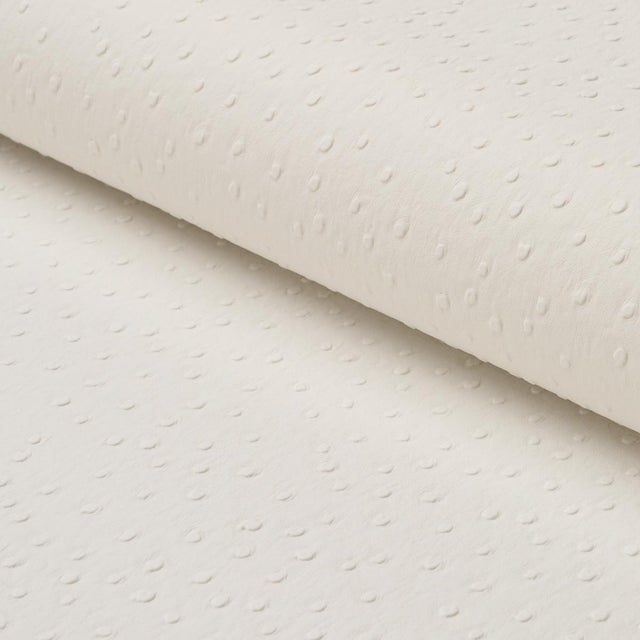 Schumacher Sample - Schumacher Ostrich Vegan Leather Fabric In Ivory For Sale - Image 4 of 5