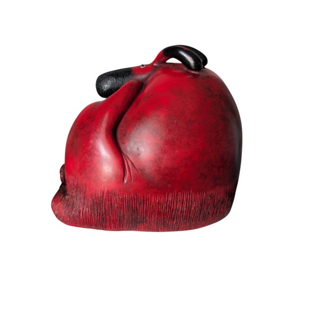 1990s Govinder Nazran Scratch and Sniff Sculpture Red Black Dog 122/205 For Sale - Image 5 of 11