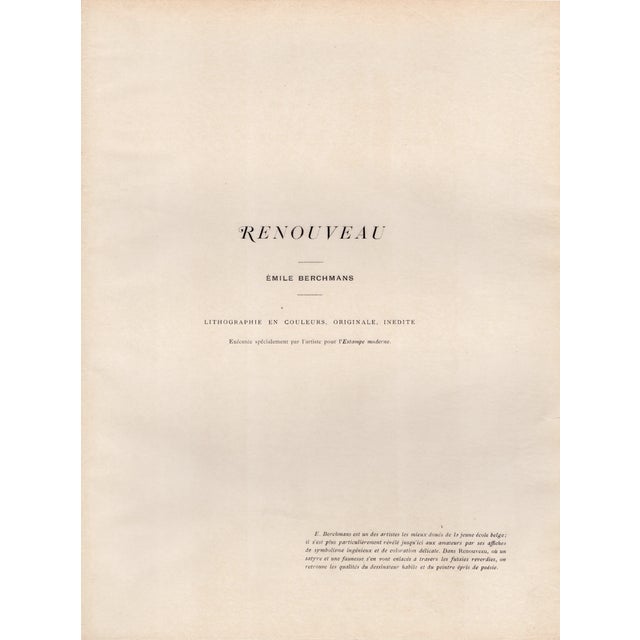 Paper Émile Berchmans, Renouveau, 1897, Lithograph on Paper For Sale - Image 7 of 10