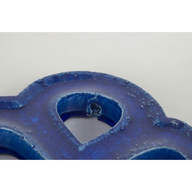 Deep Blue Glazed Stoneware Wall Relief from Gustavsberg, 1960s For Sale - Image 3 of 5