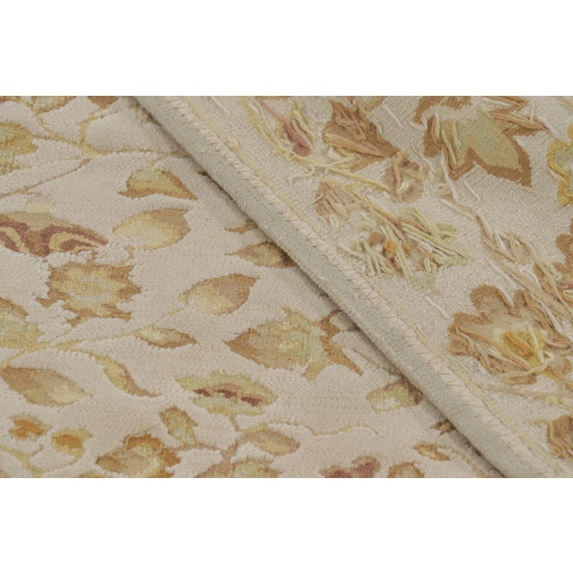Cream Rug & Kilim’s Tudor Style Rug in White With Beige-Brown Floral Patterns For Sale - Image 8 of 8